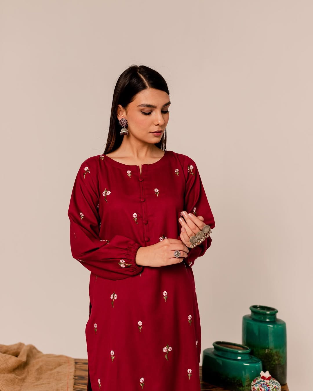 EMBROIDED GULAB 2PC