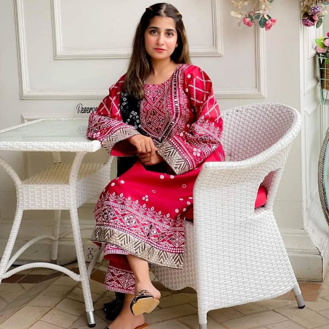 CHUNRI SILK RED 3PC