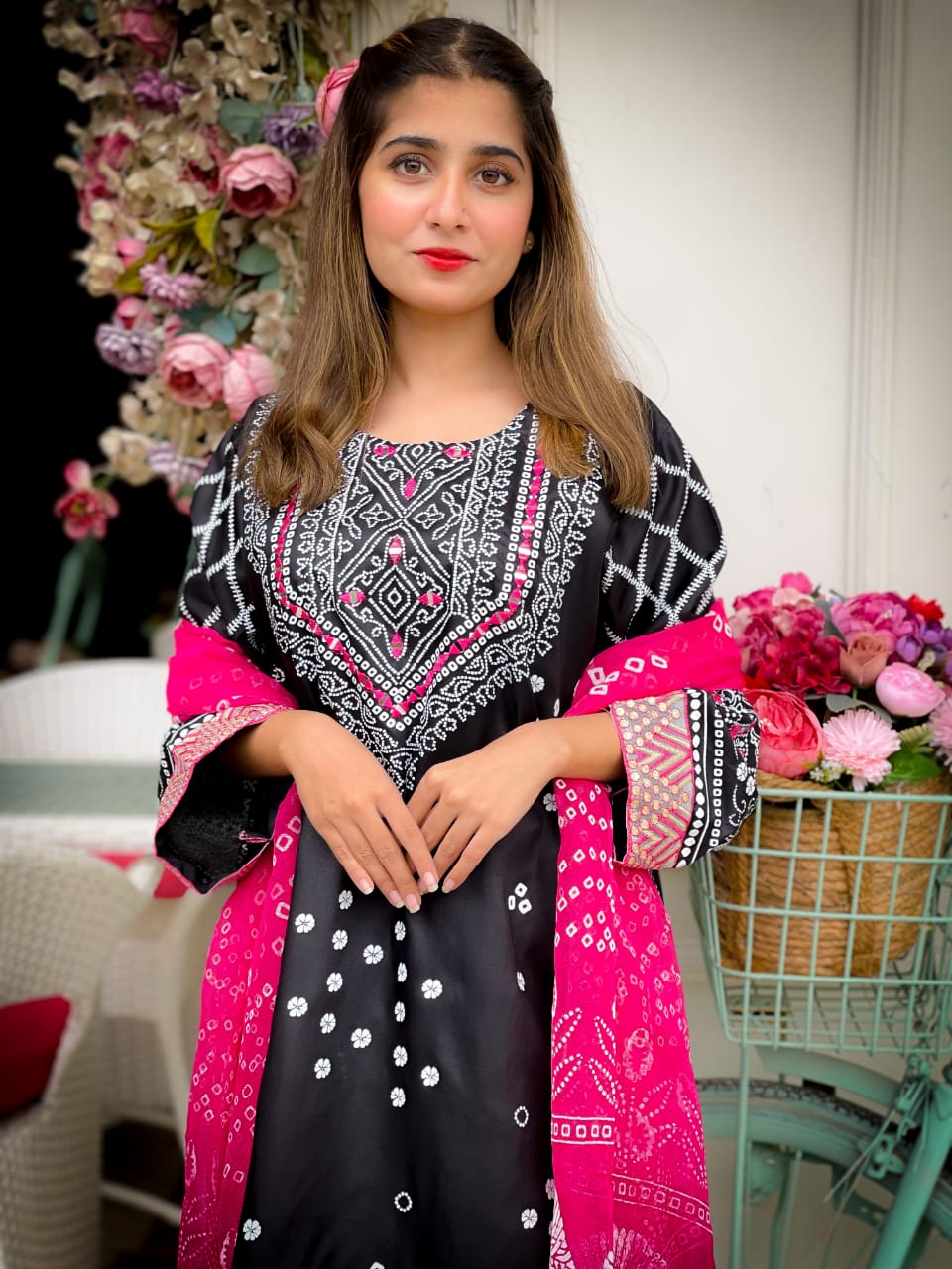 CHUNRI SILK BLACK 3PC