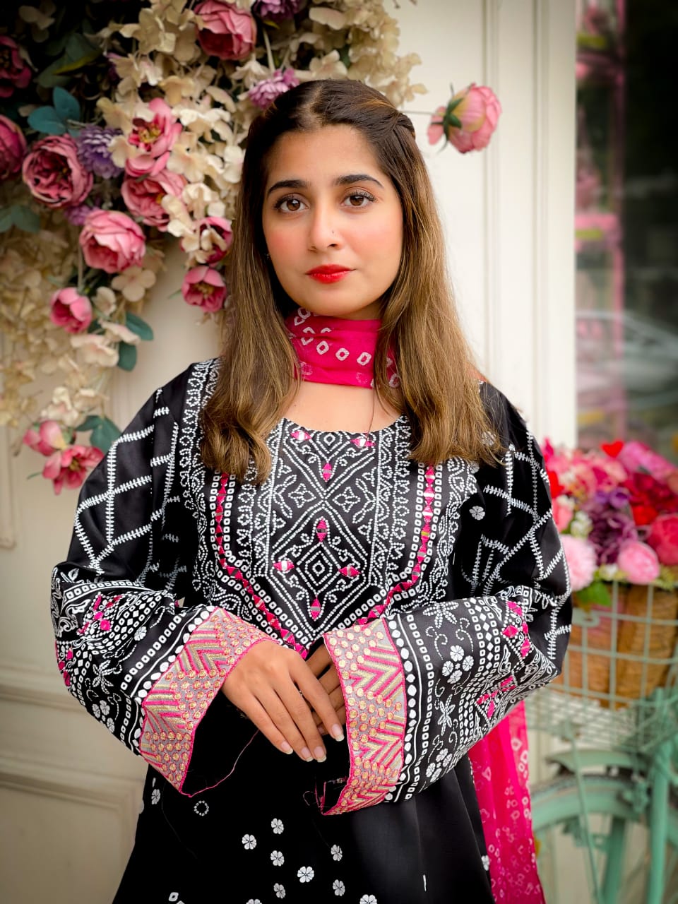 CHUNRI SILK BLACK 3PC