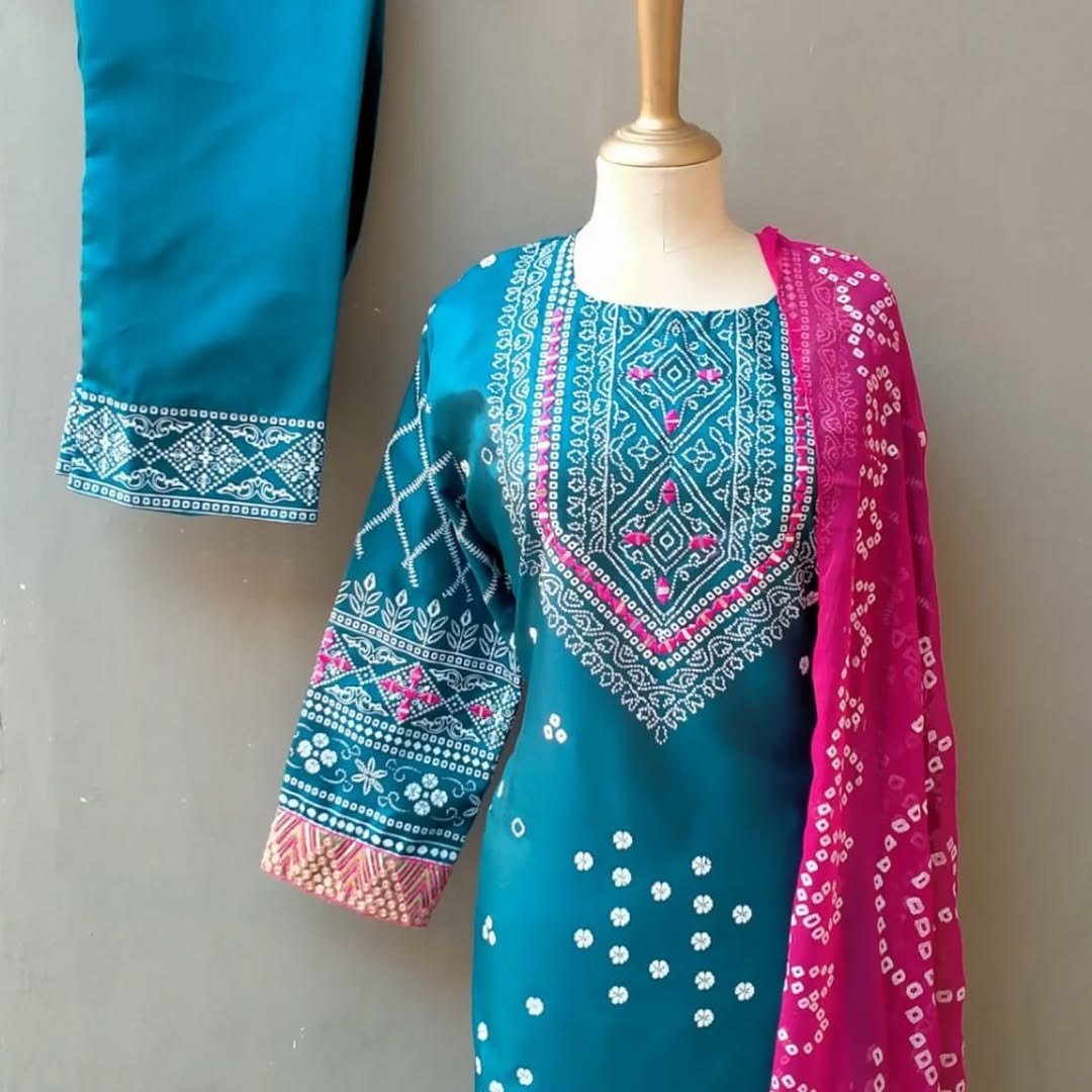 CHUNRI SILK BLUE 3PC